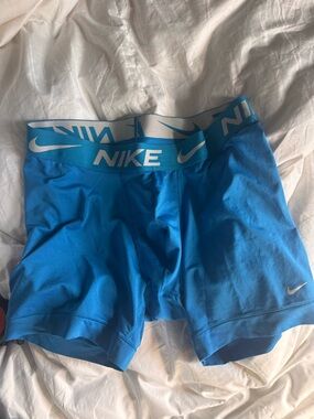 Nike Bright Blue Performance Boxer Briefs with Silver Logo